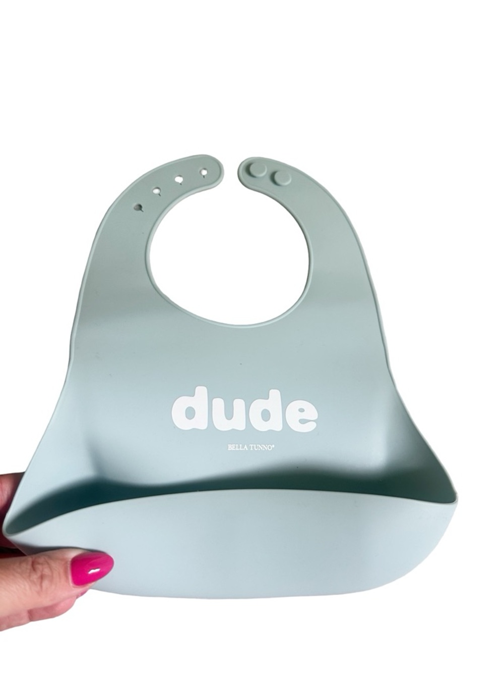 Bella Tunno 'Dude' Silicone Baby Bib Light Blue